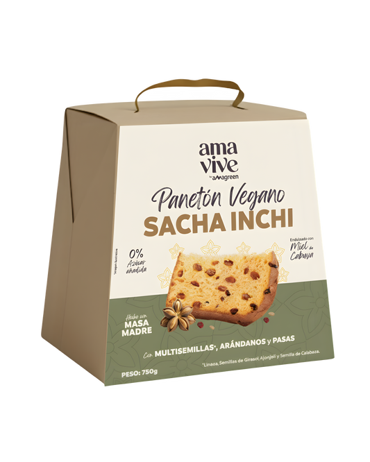 Panetón Vegano de Sacha Inchi y multisemillas con Miel Cabuya 750g