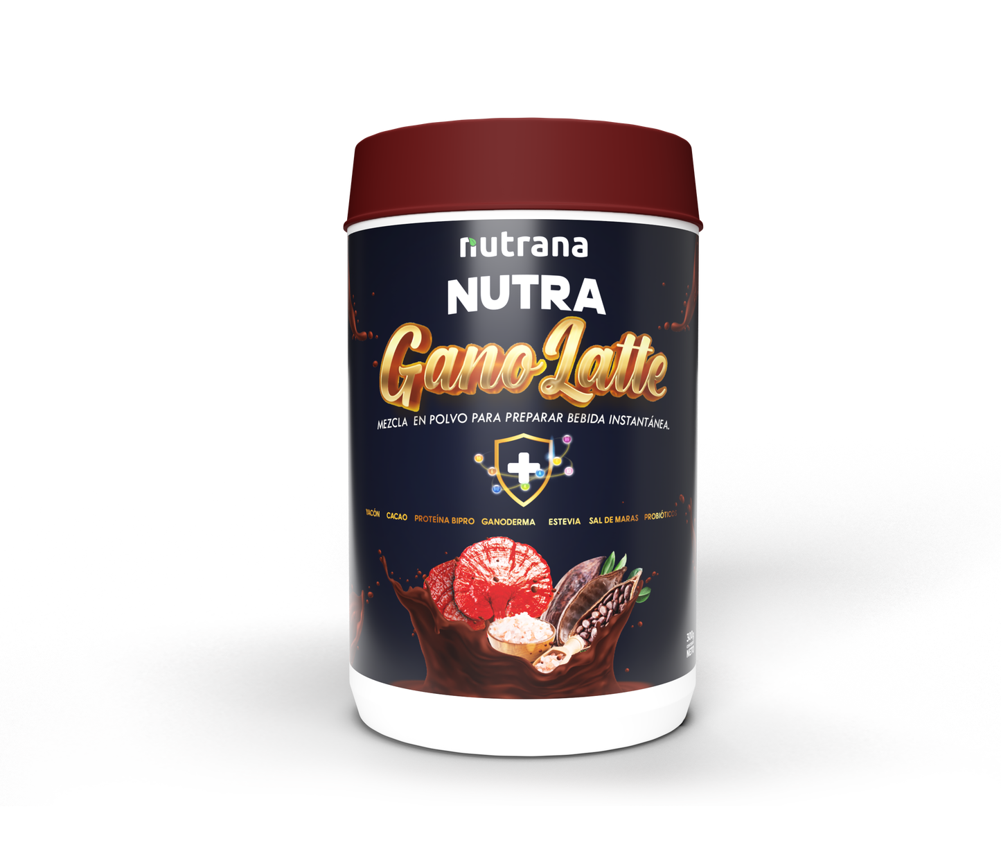 Chocolate con Ganoderma Ganolatte Nutrana frasco 300g