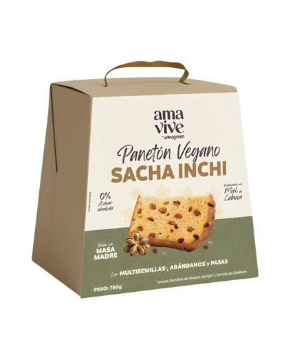 Panetón Vegano de Sacha Inchi y multisemillas con Miel Cabuya 750g
