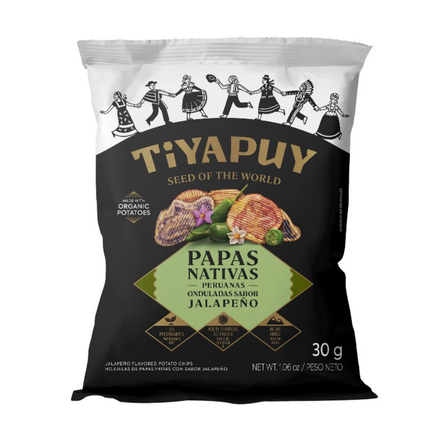 Papas Nativas Amarillas Jalapeño TIYAPUY Caja de 20 und x 142g