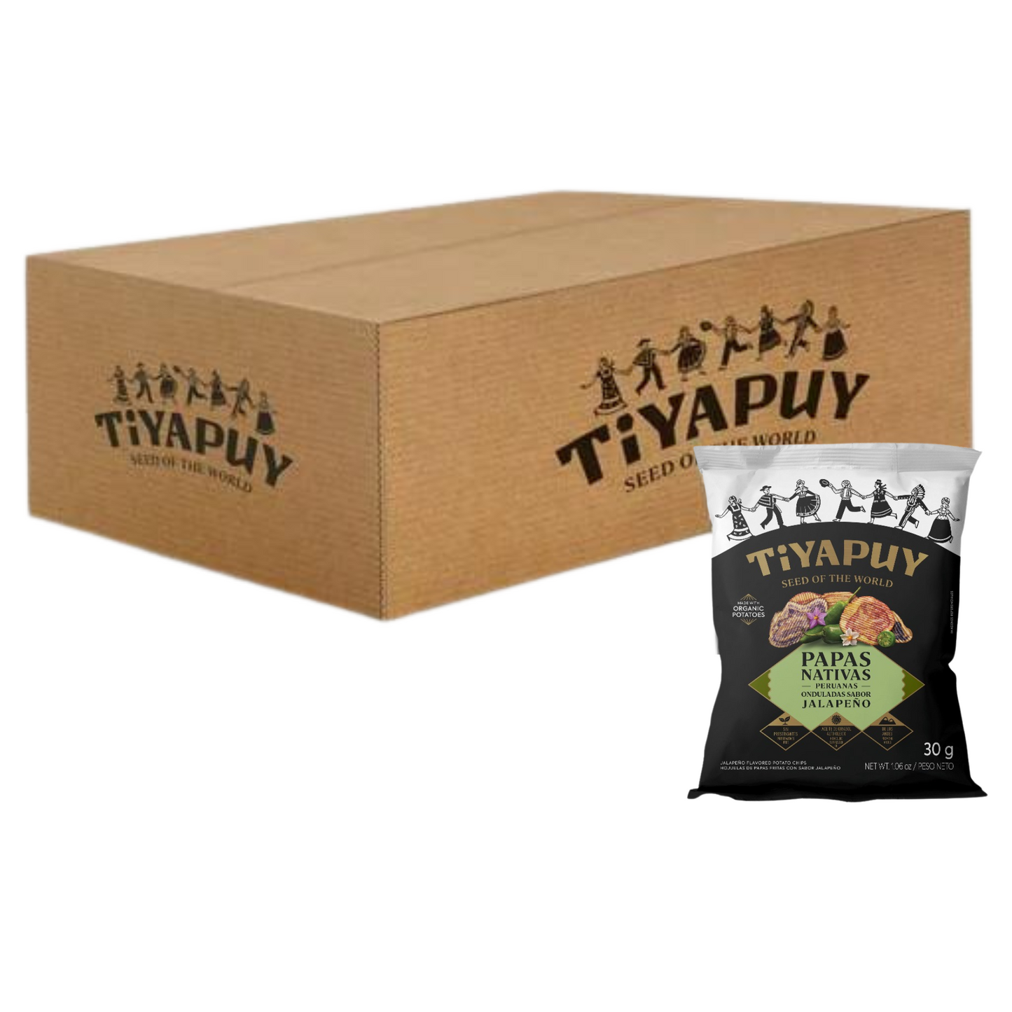 Papas Nativas Amarillas Jalapeño TIYAPUY Caja de 20 und x 142g