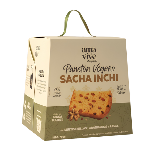 Panetón Vegano de Sacha Inchi y multisemillas con Miel Cabuya 750g