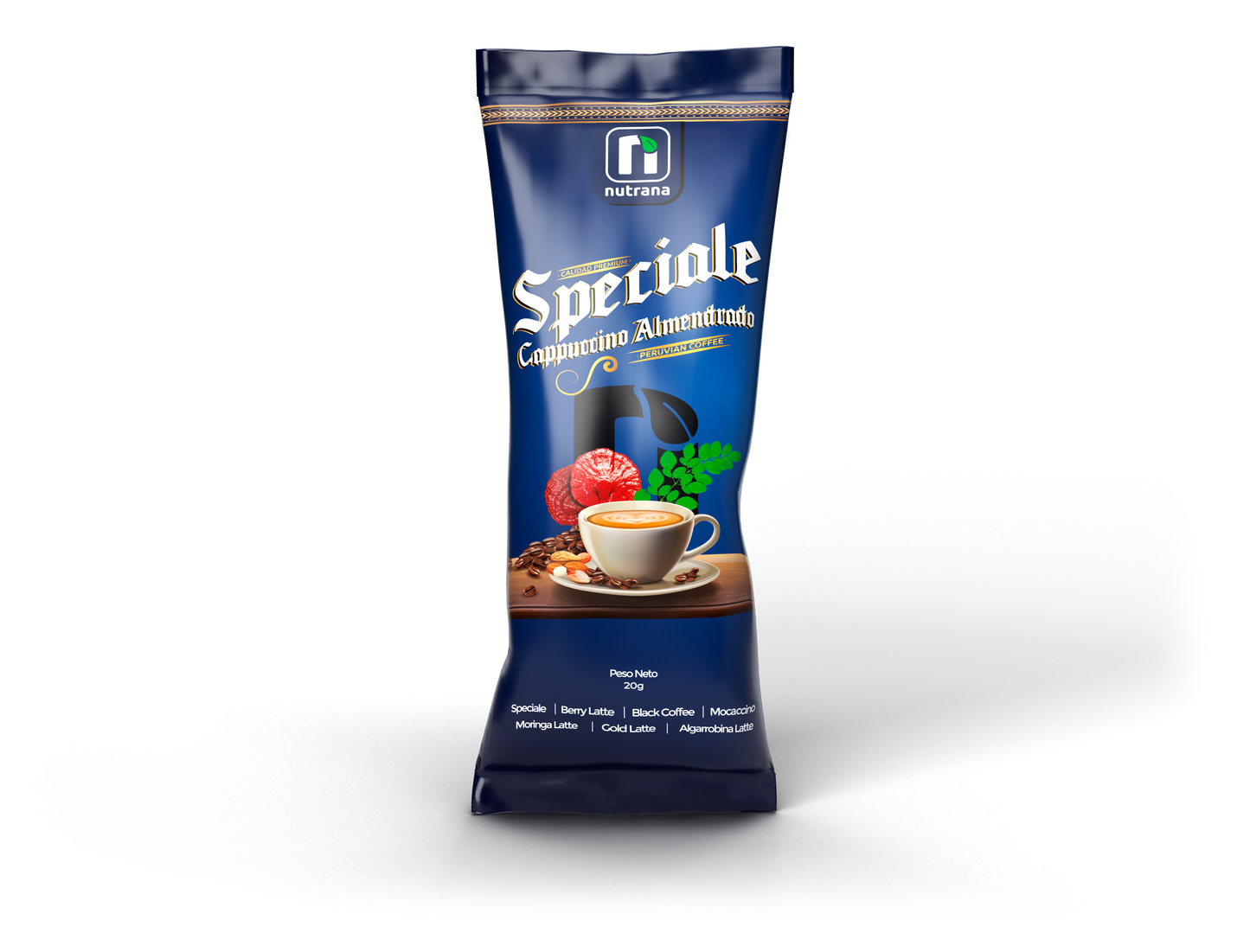 Cafe con Ganoderma Cappuccino Almendrado 12 en 1 Nutrana 400g (20 sachets)