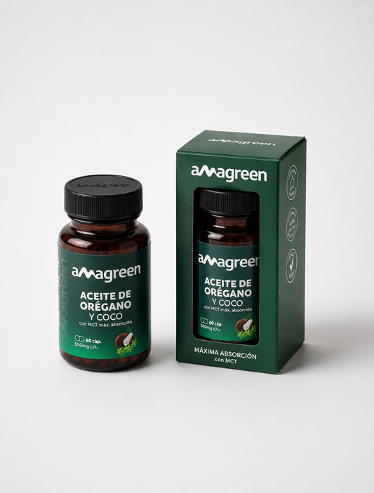 Aceite de Orégano y Aceite de Coco MCT en Cápsulas 60 unidades | formula 2 en 1