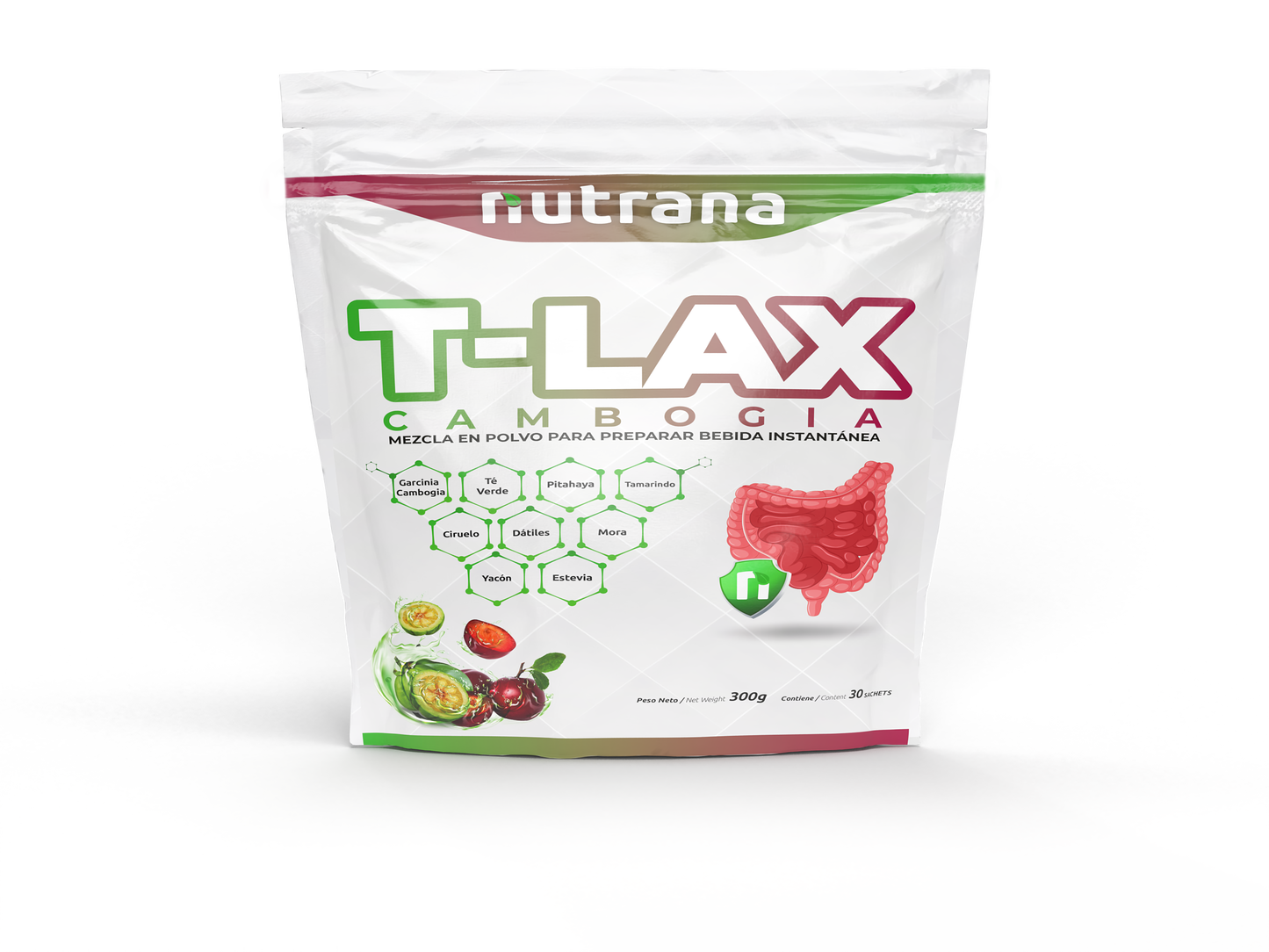 Bebida instantanea en polvo T-Lax Cambogia Nutrana 300g (30 Sachets)