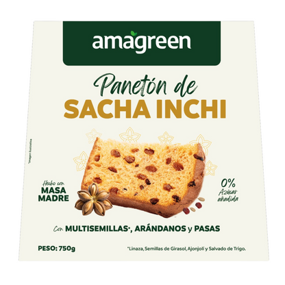 Caja x 6 Panetón Vegano de Sacha Inchi y multisemillas con Miel Cabuya 750g