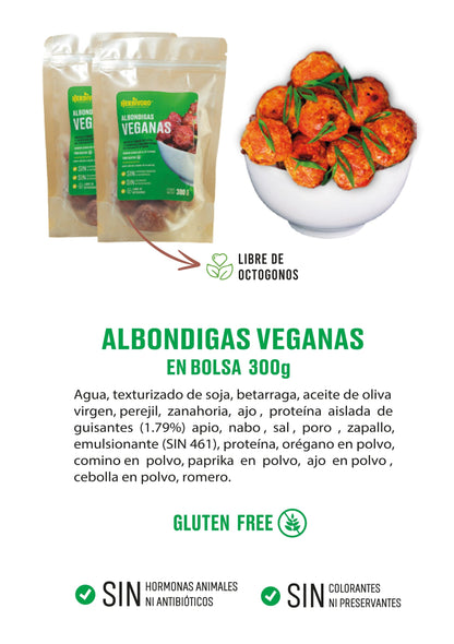 Albóndiga vegana sabor carne congelada Herbivoro bolsa 300g