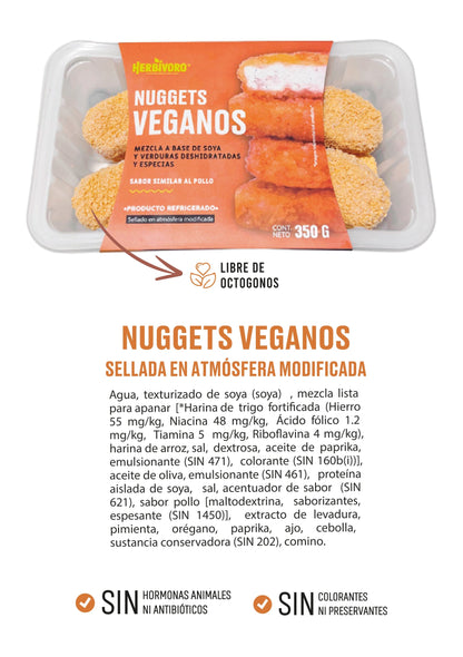 Nuggets vegano sabor pollo atmósfera modificada Herbivoro 300g