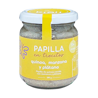 Papilla trocitos quinua, manzana y plátano Kigli 200g